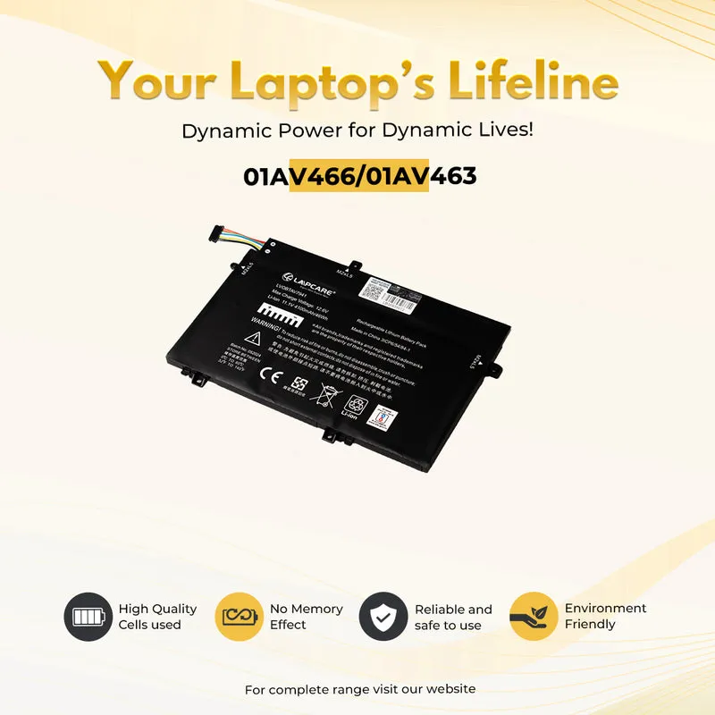 Lapcare Laptop Battery Compatible For Lenovo L480 | 01AV466 view 3